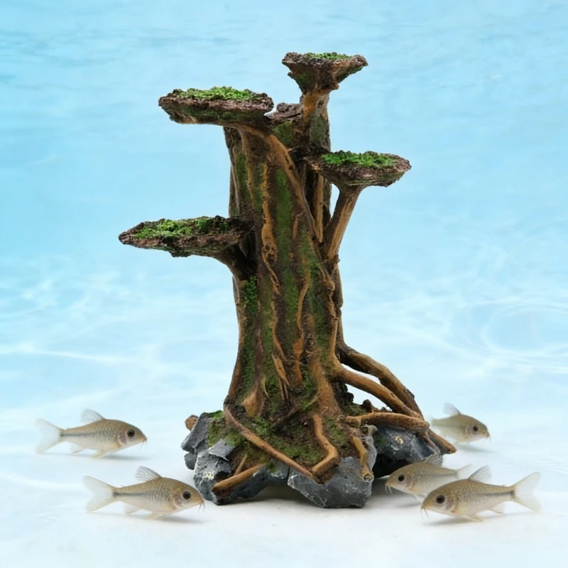 Aquarium Planted Wood - Искусственное моховое дерево-коряга для аквариума, декоративное