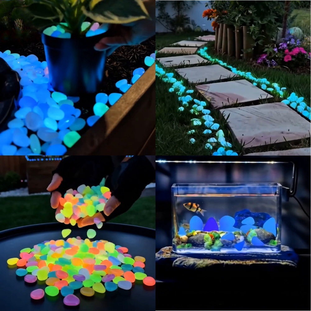 Aquarium Planting - Цветные светящиеся в темноте камни для