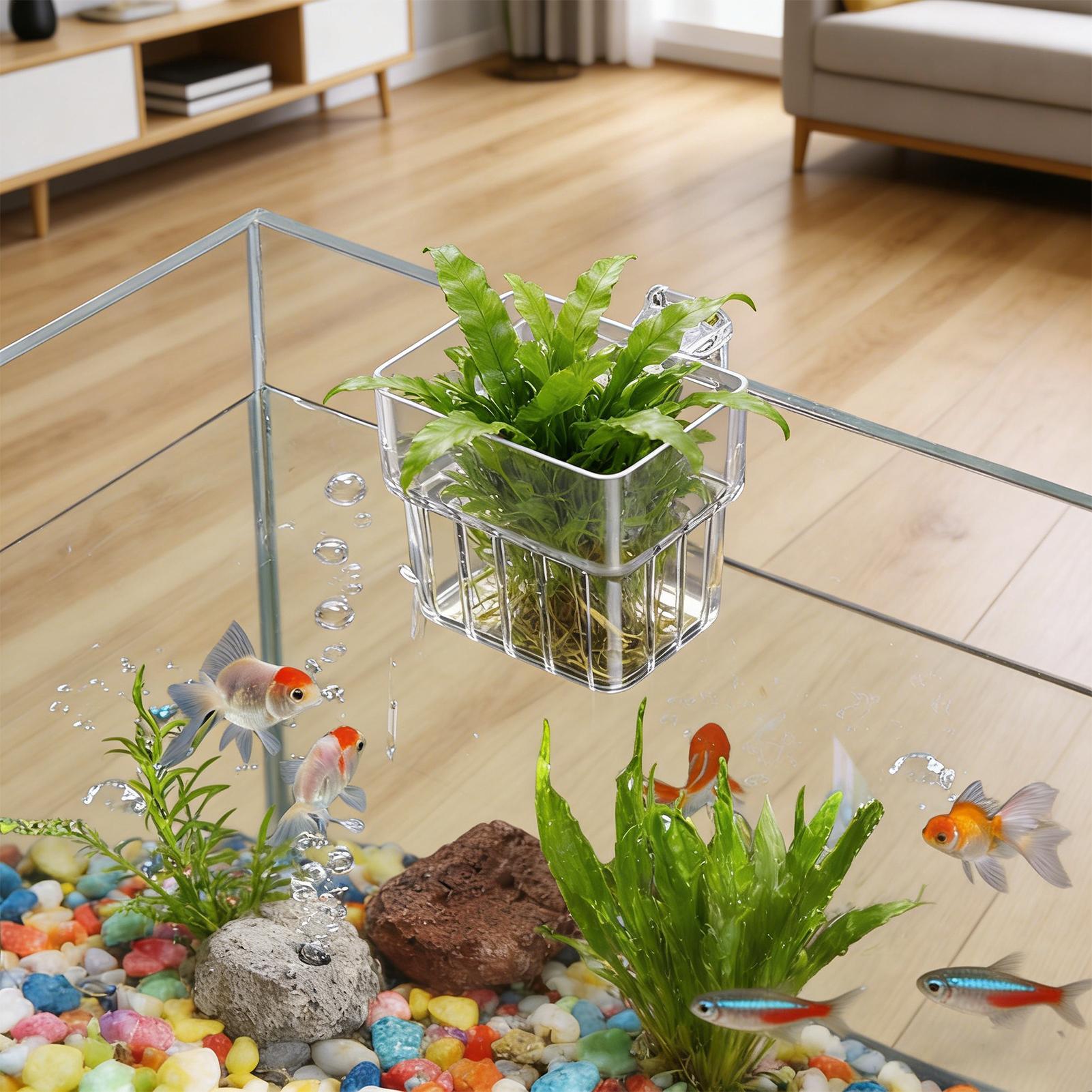 Aquarium Plant Live - Прозрачный подвесной горшок-держатель для аквариумных растений,