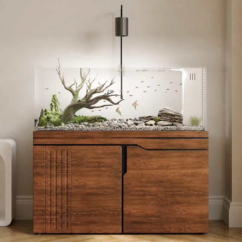 Aquarium Planted Wood - Большой аквариум из ультрапрозрачного стекла с